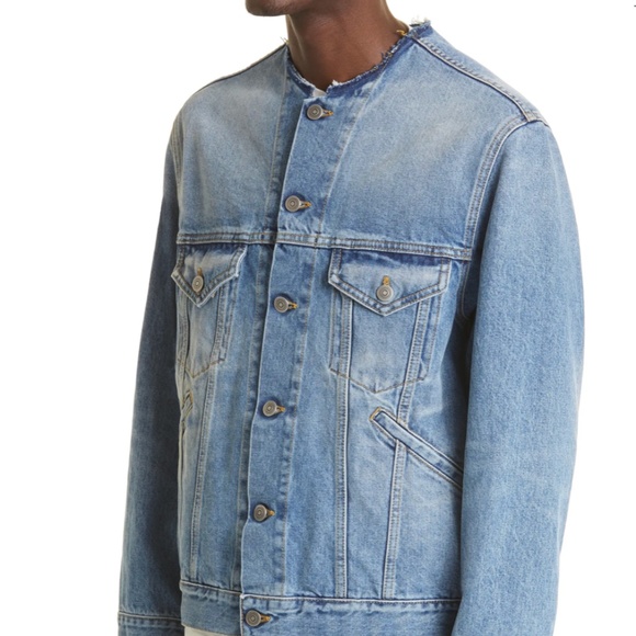 MAISON MARGIELA Men's Collarless Denim Jacket - Picture 4 of 6
